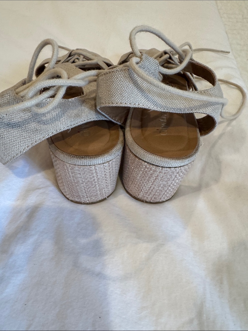 Cliffs by WHITE MOUNTAIN Beige Lace-Up Wedge Sandal - Picture 5 of 6
